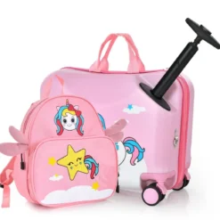 2tlg Kinderkoffer + Rucksack 47 cm Langer Aufsitzkoffer und 30 cm Breiter Rucksack 12