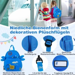 2tlg Kinderkoffer + Rucksack 47 cm Langer Aufsitzkoffer und 30 cm Breiter Rucksack 12