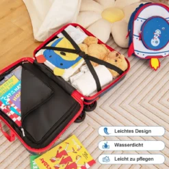 2tlg Kinderkoffer + Rucksack 47 cm Langer Aufsitzkoffer und 30 cm Breiter Rucksack 12