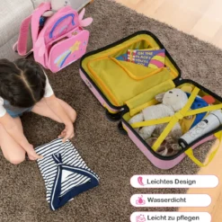 2tlg Kinderkoffer + Rucksack 47 cm Langer Aufsitzkoffer und 30 cm Breiter Rucksack 12