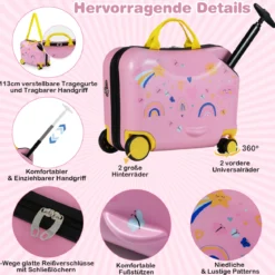 2tlg Kinderkoffer + Rucksack 47 cm Langer Aufsitzkoffer und 30 cm Breiter Rucksack 12