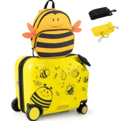 2tlg Kinderkoffer + Rucksack 47 cm Langer Aufsitzkoffer und 30 cm Breiter Rucksack 12