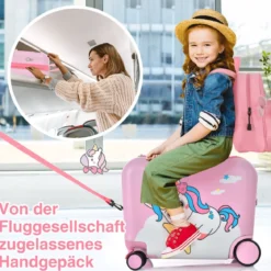 2tlg Kinderkoffer + Rucksack 47 cm Langer Aufsitzkoffer und 30 cm Breiter Rucksack 12