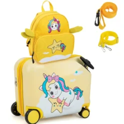 2tlg Kinderkoffer + Rucksack 47 cm Langer Aufsitzkoffer und 30 cm Breiter Rucksack 12