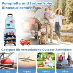 2tlg Kinderkoffer Set Kindergepäck mit Rädern 17