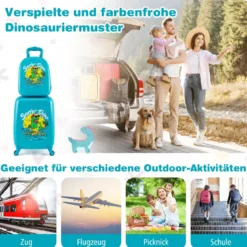 2tlg Kinderkoffer Set Kindergepäck mit Rädern 17