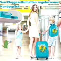 2tlg Kinderkoffer Set Kindergepäck mit Rädern 17
