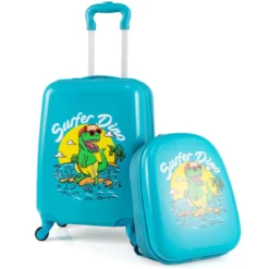 2tlg Kinderkoffer Set Kindergepäck mit Rädern 17