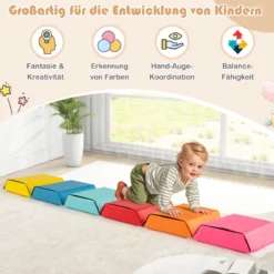 6 TLG. Kinder Schaumstoff Bausteine mit Abnehmbaren PU-Bezügen Sechseckiges Bällebad