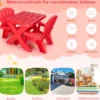 3 TLG. Kindersitzgruppe aus Kunststoff Kindertisch mit 2 Adirondack-Stühlen Rot