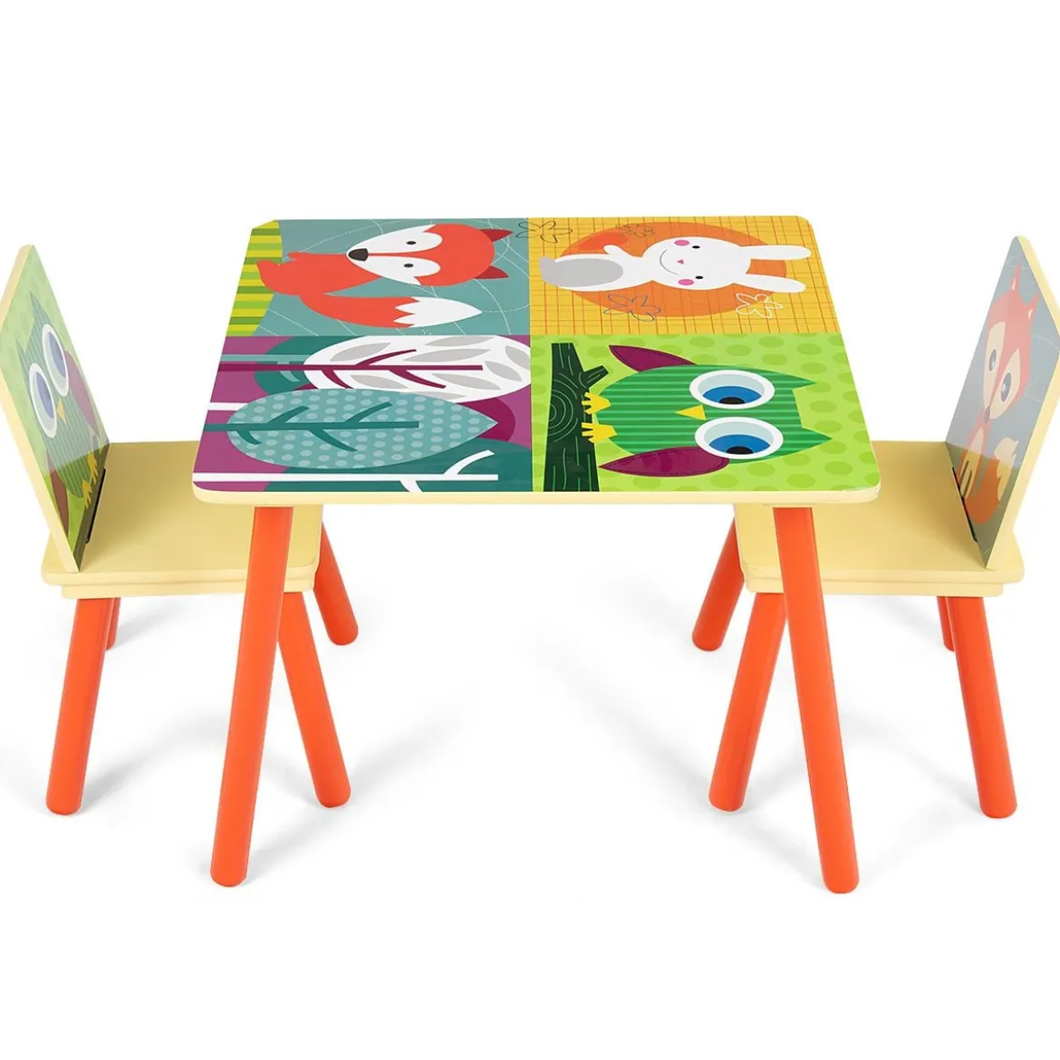 3 tlg. Kindersitzgruppe Kinderstühle und Tisch Maltisch Sitzgruppe Kindermöbel Holz