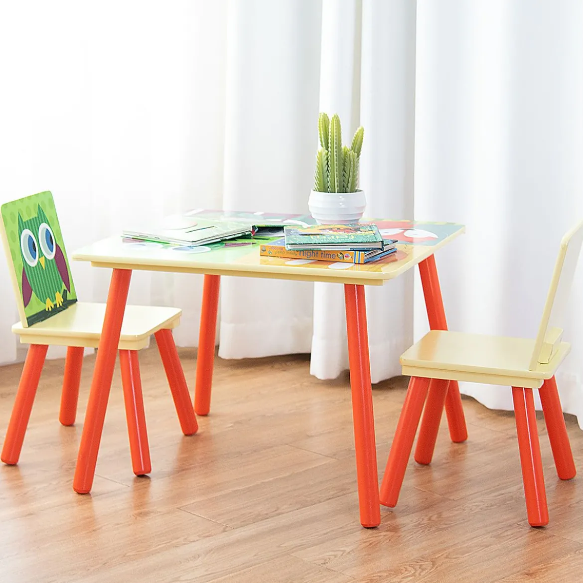 3 tlg. Kindersitzgruppe Kinderstühle und Tisch Maltisch Sitzgruppe Kindermöbel Holz