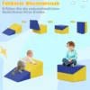 7 tlg. Kletterblock-Set aus Schaumstoff Weiches Spiel-Gym aus PU-Leder Kletterstruktur Bunt