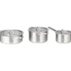 3 tlg Kochgeschirr Set Rostfrei Kochset Kochtöpfe mit Glasdeckel Edelstahl Silbrig