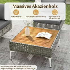7-TLG Lounge Möbel Outdoor Rattan Gartenlounge mit Tisch und Kissen frei kombinierbar Gartenmöbel Set