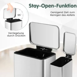 2 tlg. Mülleimer-Set 40L & 6L Setz-Abfalleimer-Kombination mitAufklapp- & Soft-Close-Deckel