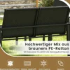 4tlg. Olyrattan Gartenmöbel Set inkl. 2 Stühlen & Bank & Tisch Terrassenmöbel Sitzgruppe Schwarz
