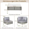 5-TLG Rattan Gartenmöbel Set Balkonmöbel Set mit Sitz- & Rückenkissen Gartengarnitur