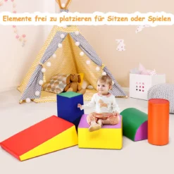 5 tlg. Schaumstoffbausteine Kleinkinder Riesenbausteine Softbausteine Schaumstoff Bunt