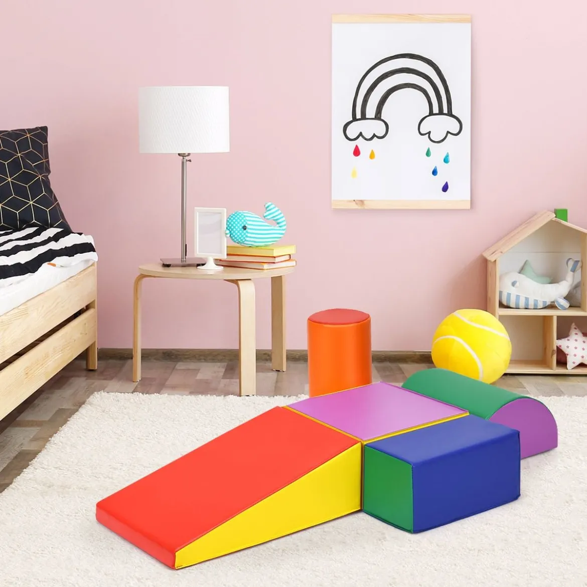 5 tlg. Schaumstoffbausteine Kleinkinder Riesenbausteine Softbausteine Schaumstoff Bunt