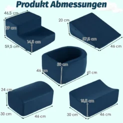 5 TLG. Schaumstoffbausteine Riesenbausteine mit Bällebad (ohne Bälle) Großbausteine zum Toben Rosa/Grau/Beige