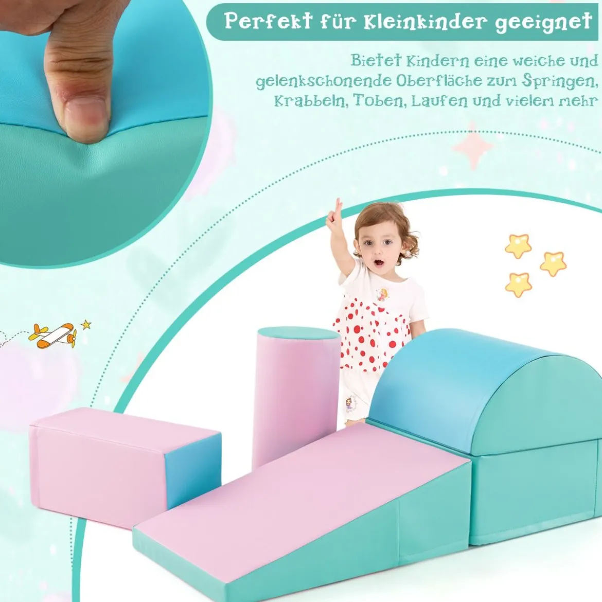 5 TLG. Schaumstoffbausteine Riesenbausteine zum Toben & Klettern Großbausteine Softbausteine