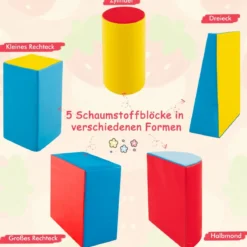5 TLG. Schaumstoffbausteine Riesenbausteine zum Toben & Klettern Großbausteine Softbausteine