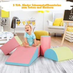 5 TLG. Schaumstoffbausteine Riesenbausteine zum Toben & Klettern Großbausteine Softbausteine