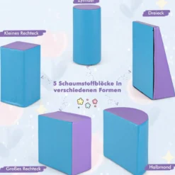 5 TLG. Schaumstoffbausteine Riesenbausteine zum Toben & Klettern Großbausteine Softbausteine