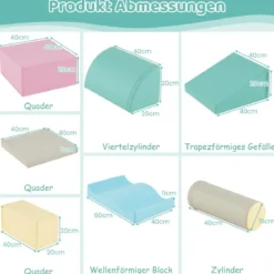 7 TLG. Schaumstoffbausteine zum Toben & Klettern Riesenbausteine aus Schaumstoff Softbausteine