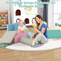 7 TLG. Schaumstoffbausteine zum Toben & Klettern Riesenbausteine aus Schaumstoff Softbausteine
