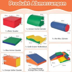 7 TLG. Schaumstoffbausteine zum Toben & Klettern Riesenbausteine aus Schaumstoff Softbausteine