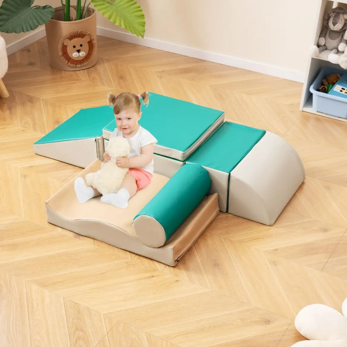7 TLG. Schaumstoffbausteine zum Toben & Klettern Riesenbausteine aus Schaumstoff Softbausteine