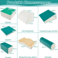 7 TLG. Schaumstoffbausteine zum Toben & Klettern Riesenbausteine aus Schaumstoff Softbausteine