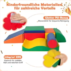 7 TLG. Schaumstoffbausteine zum Toben & Klettern Riesenbausteine aus Schaumstoff Softbausteine