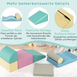 7 TLG. Schaumstoffbausteine zum Toben & Klettern Riesenbausteine aus Schaumstoff Softbausteine