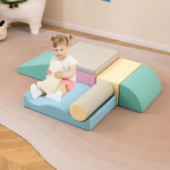 7 TLG. Schaumstoffbausteine zum Toben & Klettern Riesenbausteine aus Schaumstoff Softbausteine