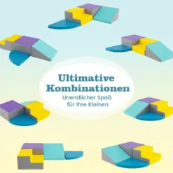 4 TLG. Schaumstoffbausteine zum Toben & Klettern Riesenbausteine Großbausteine