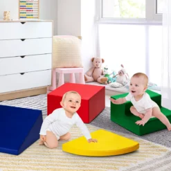 4 TLG. Schaumstoffbausteine zum Toben & Klettern Riesenbausteine Großbausteine