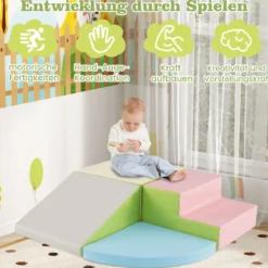 4 TLG. Schaumstoffbausteine zum Toben & Klettern Riesenbausteine Großbausteine