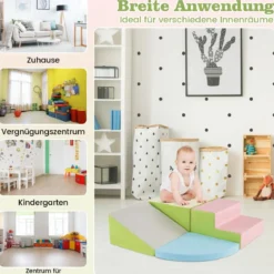 4 TLG. Schaumstoffbausteine zum Toben & Klettern Riesenbausteine Großbausteine