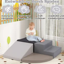 4 TLG. Schaumstoffbausteine zum Toben & Klettern Riesenbausteine Großbausteine