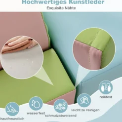 10 TLG. Schaumstoff Bausteine zum Klettern & Rutschen Weiche Softbausteine Blau + Grau
