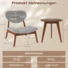 3 tlg. Sessel mit Beistelltisch Gepolstertes Loungesessel Set Kleiner Tisch mit 2 Stühlen Hellgrau