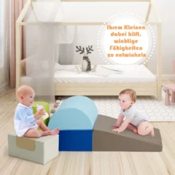 6 tlg. Softbausteine Kinder Großbausteine Riesenbausteine Schaumstoffbausteine Braun