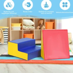 2TLG. Softbausteine Riesenbausteine Großbausteine Bauklötze Schaumstoffbausteine Rot und Blau