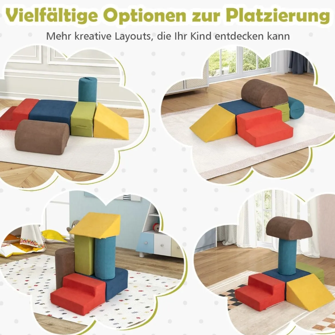 6-TLG. Softbausteine zum Klettern & Krabbeln Schaumstoffbausteine Riesenbausteine