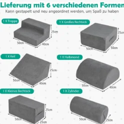 6-TLG. Softbausteine zum Klettern & Krabbeln Schaumstoffbausteine Riesenbausteine