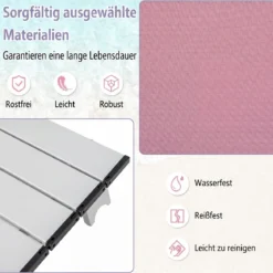 3 tlg. Strandstuhl & Tisch Set mit Verstellbarer Rückenlehne Outdoor Liegestühle