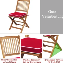 3-TLG. Terrassenmöbel-Set mit Rundem Tisch & 2 Stühlen & 2 Kissen Ergonomische Sitzgarnitur